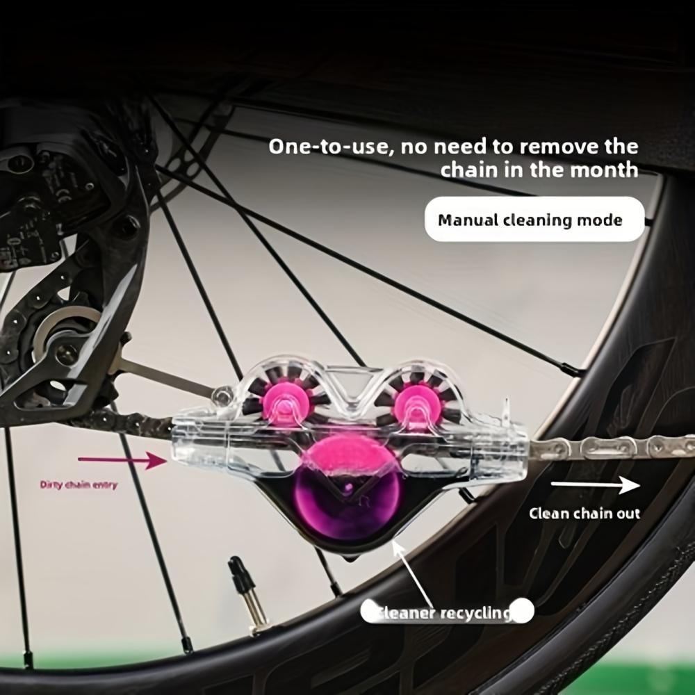 Bicycle Chain Cleaner All-Round Brushes Portable Closed Recycling Bike Chain Washer No Disassembly Chain Cleaning Tool for Road