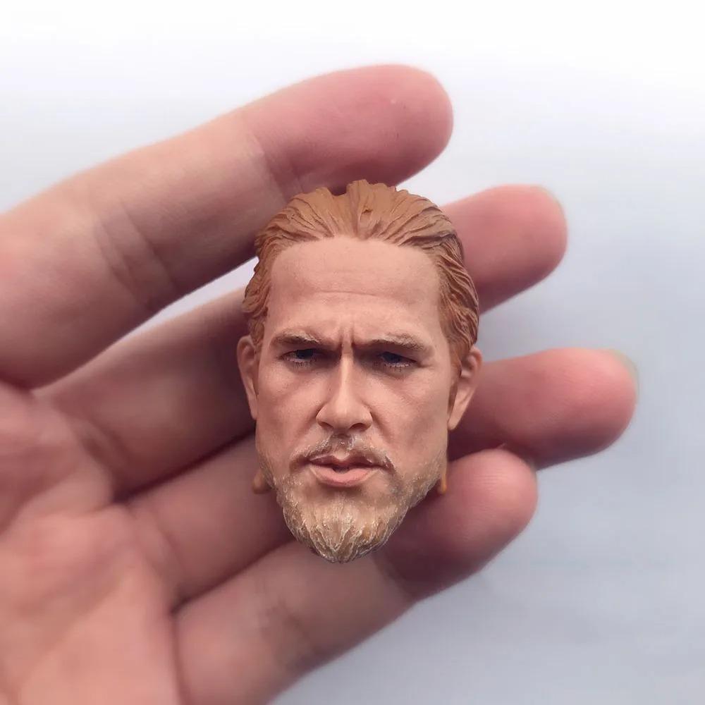 1/6 Scale Charlie Hunnam Head Sculpt PVC Male Head Carving Model Fit 12'inch Soldier Action Figure Body