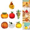 Glass Fruit Figurine Crystal Statue Paperweight Crafts Arts Cute Fruits Miniature Sculpture for