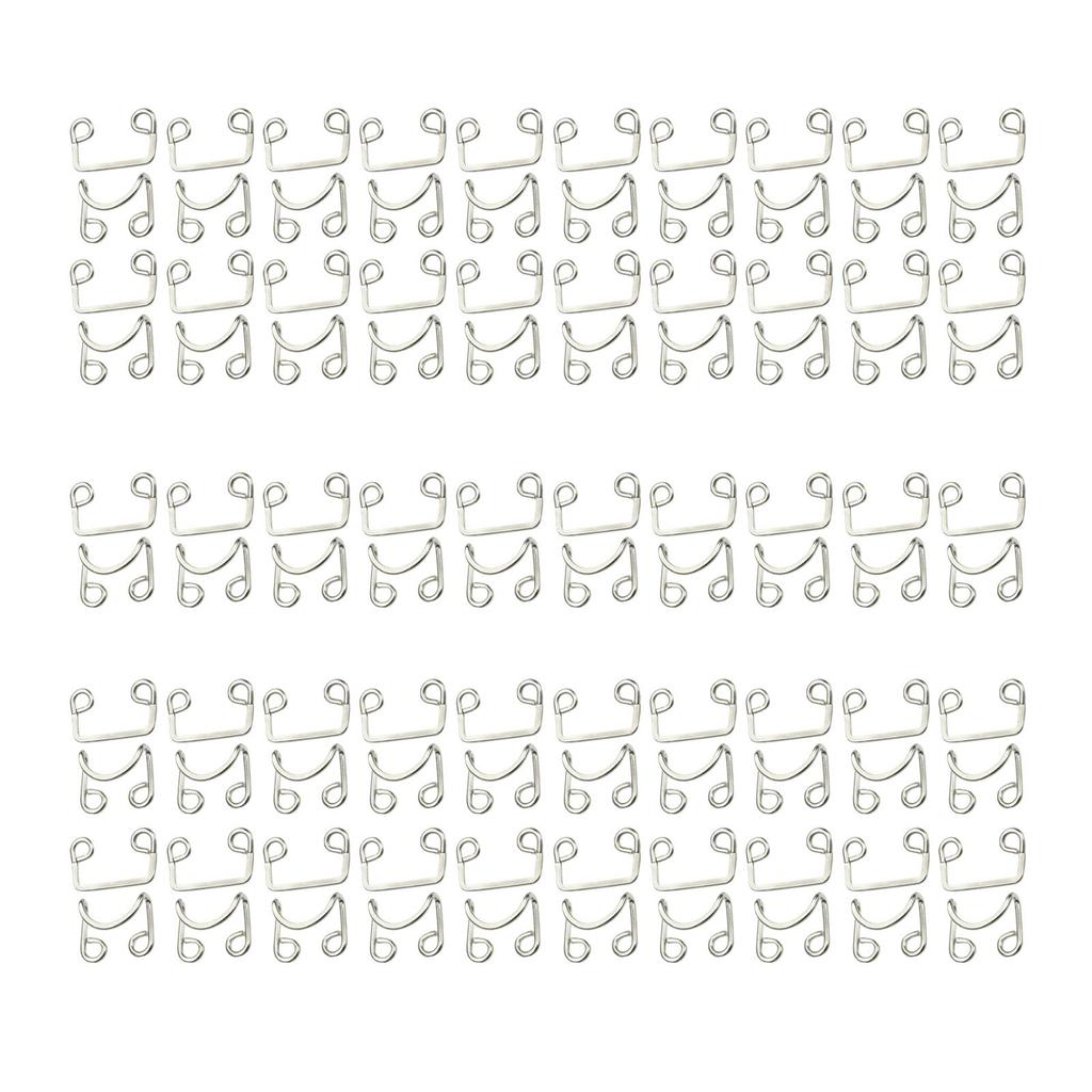 50 Pairs Metal Buckle Waist Adjustment Accs Sewing Hook Clasp Button Collar Invisible for Bra Extender Underwear Jeans Pants
