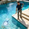 Outdoor Wasseroberflächenreiniger Poolkescher mit 5-teiligem Stiel, Feinmaschiges verstellbares Schwimmnetz, Laubfänger Whirlpool-Rechen zur Reinigung