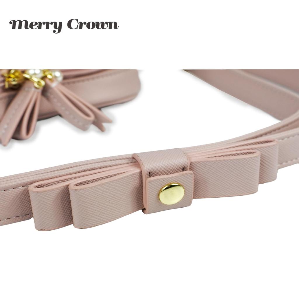 Shoulder Bag Heart Pearl Pink Ribbon Landmine Style Mass Production Style Girly Present Gift Going Out [Merry Crown]
