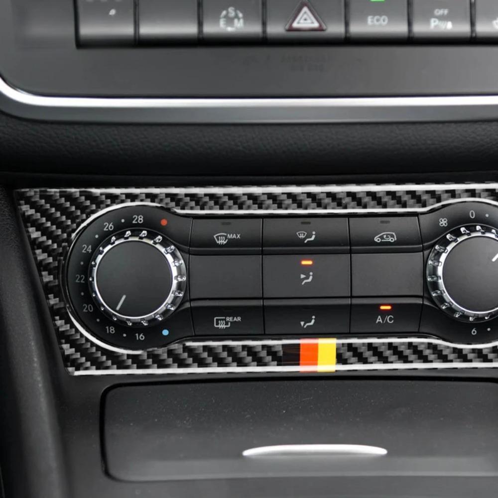 Central Console AC CD Panel Cover Trim Carbon Fiber Decoration Stickers For Mercedes-Benz A B Class W176 W246 CLA C117 GLA X156