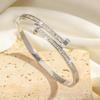 316L Stainless Steel Exquisite Nail Brand Bracelets For Women American Trendy Shining Zircon Screw Not Fading Bangle Gift