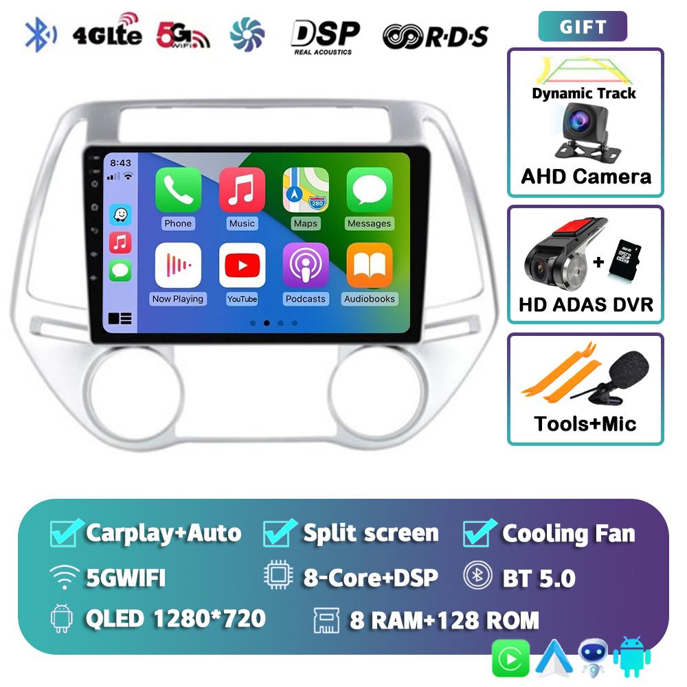 Android14 Carplay Auto Car Radio For Hyundai I20 2010 2011 2012 2013 2014 Multimedia Player Video GPS Navigation Stereo 2din DSP