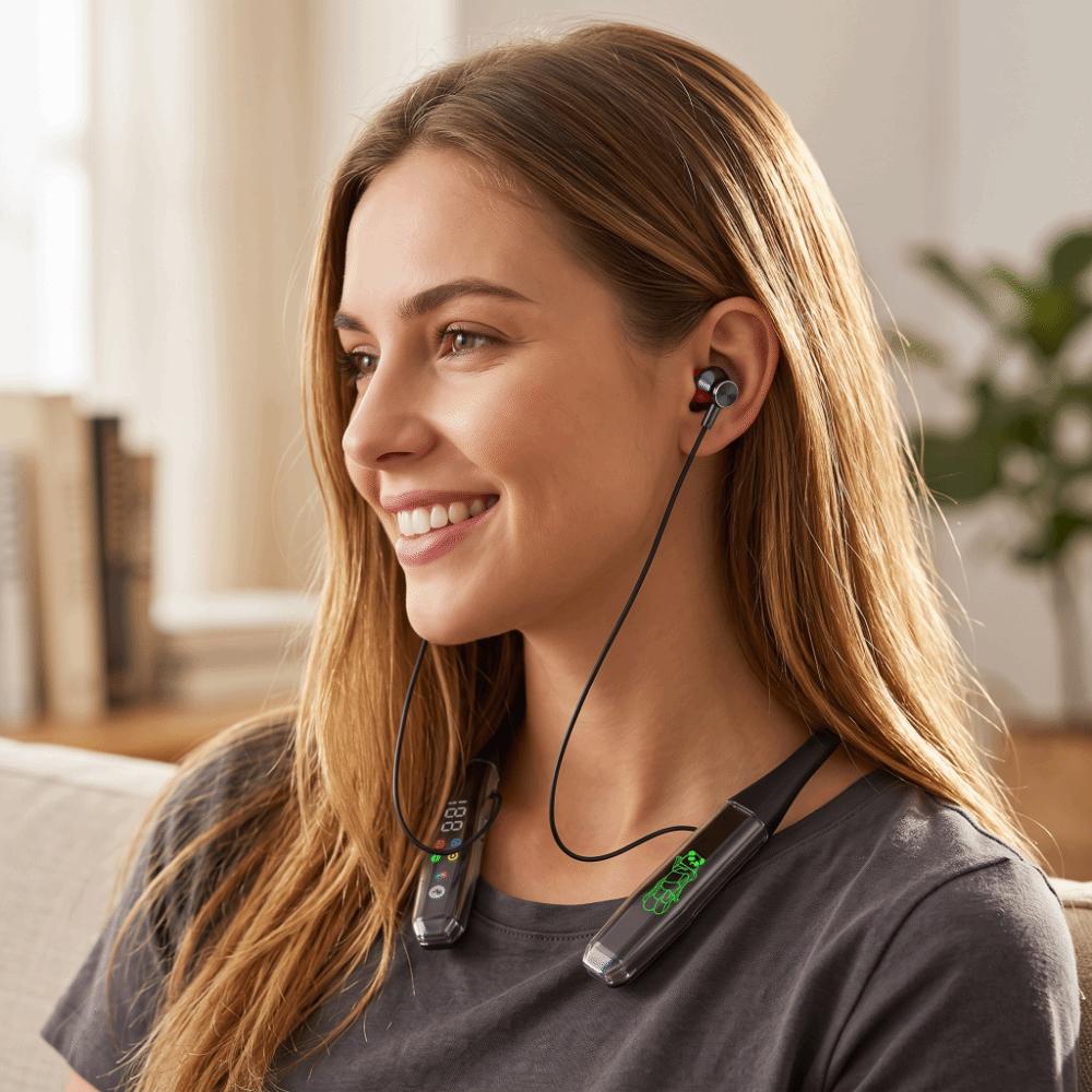 Noise Reduction Wireless Bluetooth Headphones Low Bass Sport Neckband Earphone  Live Broadcast
