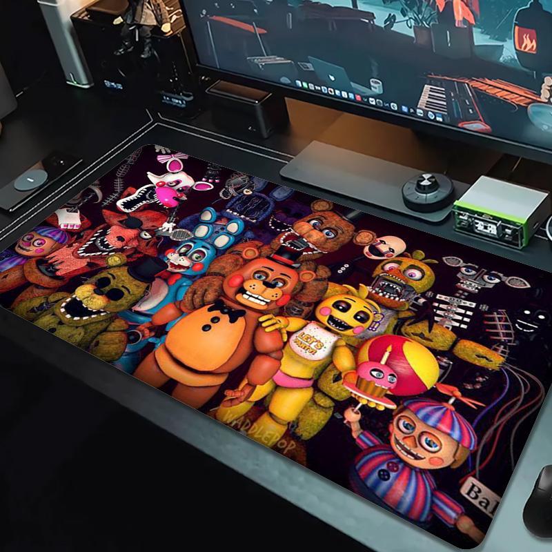 FNAF Farb-Mauspad Großes Gaming-Tischkissen Rutschfestes Laptop-Tablet Großes Mauspads XXL Matte Mini-PC Spielmatte Mit Verriegeltem Rand