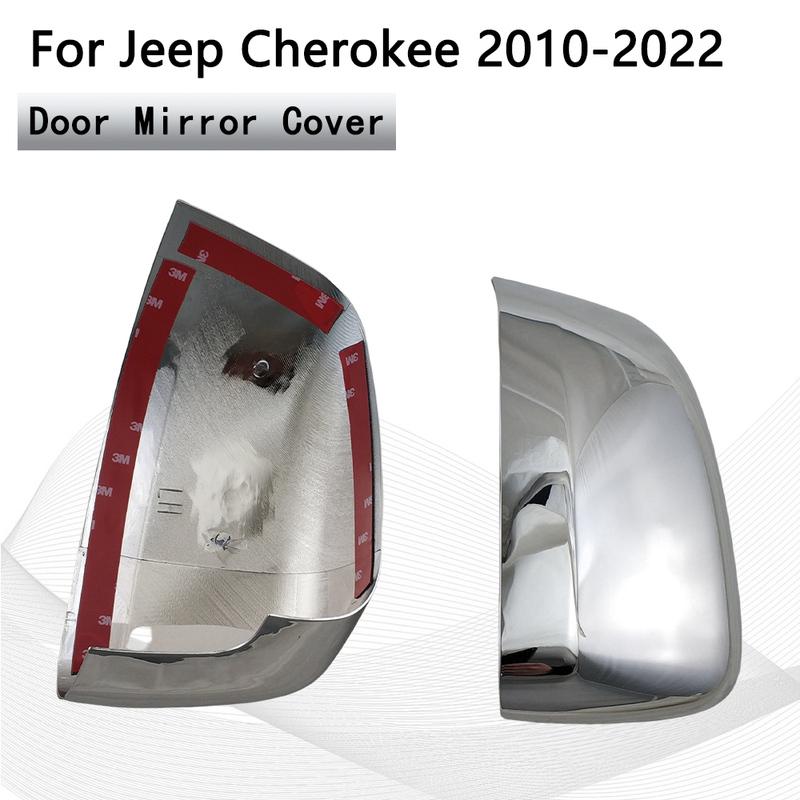 For Jeep Cherokee 2010 201 12012 2013 2014 2015 -  Door Mirror Covers Tools Car Accessories Silver Car Rearview Stickers