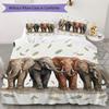 Warm Elephants Pattern Bedding Uilt Set Uilt Cover Pillowcase Home Decoration Birthday Gift (1 * Duvet Cover + 2 * Pillowcase Without Core)