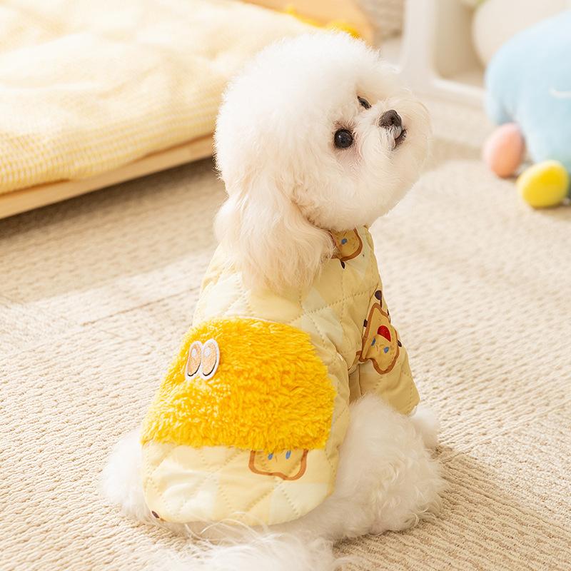 Autumn and Winter Dog Toast Bread Thickened Two-legged Cotton-padded Coat Medium and Small Dog Cat Cute Teddy Pet Dog Clothes