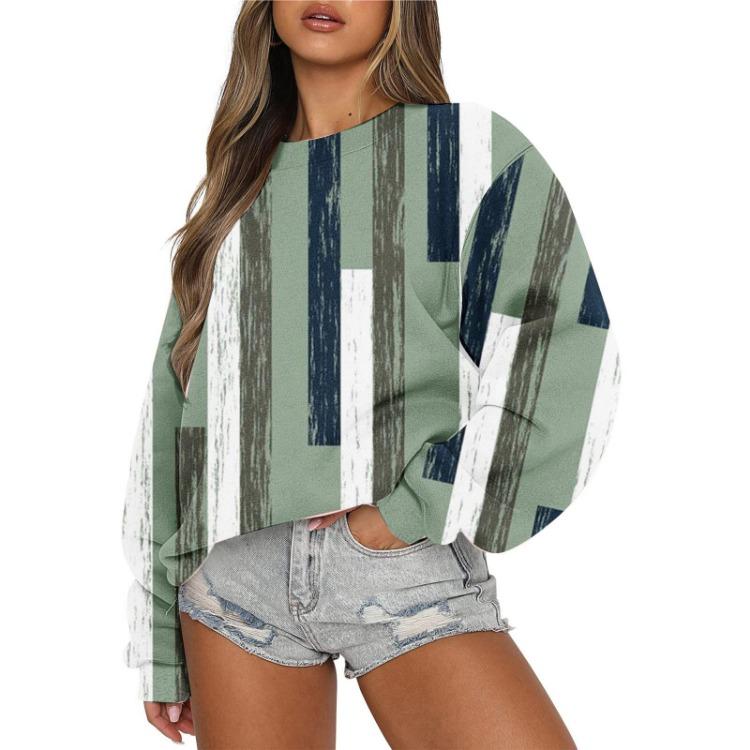 Women Fleece Sweatshirt Long Sleeve Loose Fit Crewneck Tops Casual Autumn Winter Pullover S