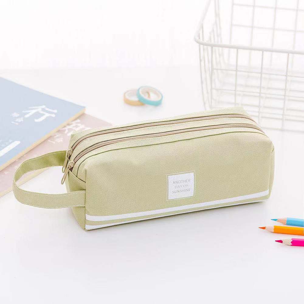 Borsa per cancelleria per bambini Astuccio portatile in tela Astuccio per materiale scolastico Borsa per la conservazione Astuccio a doppio strato Astuccio per studenti Astuccio carino