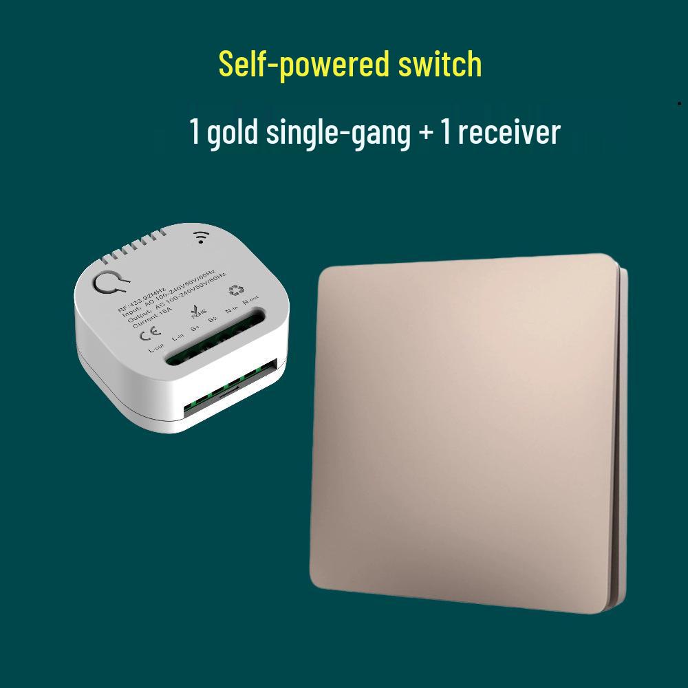 Întrerupător de lumină wireless cu auto-alimentare cu buton mare - Nu necesită cablare sau baterii