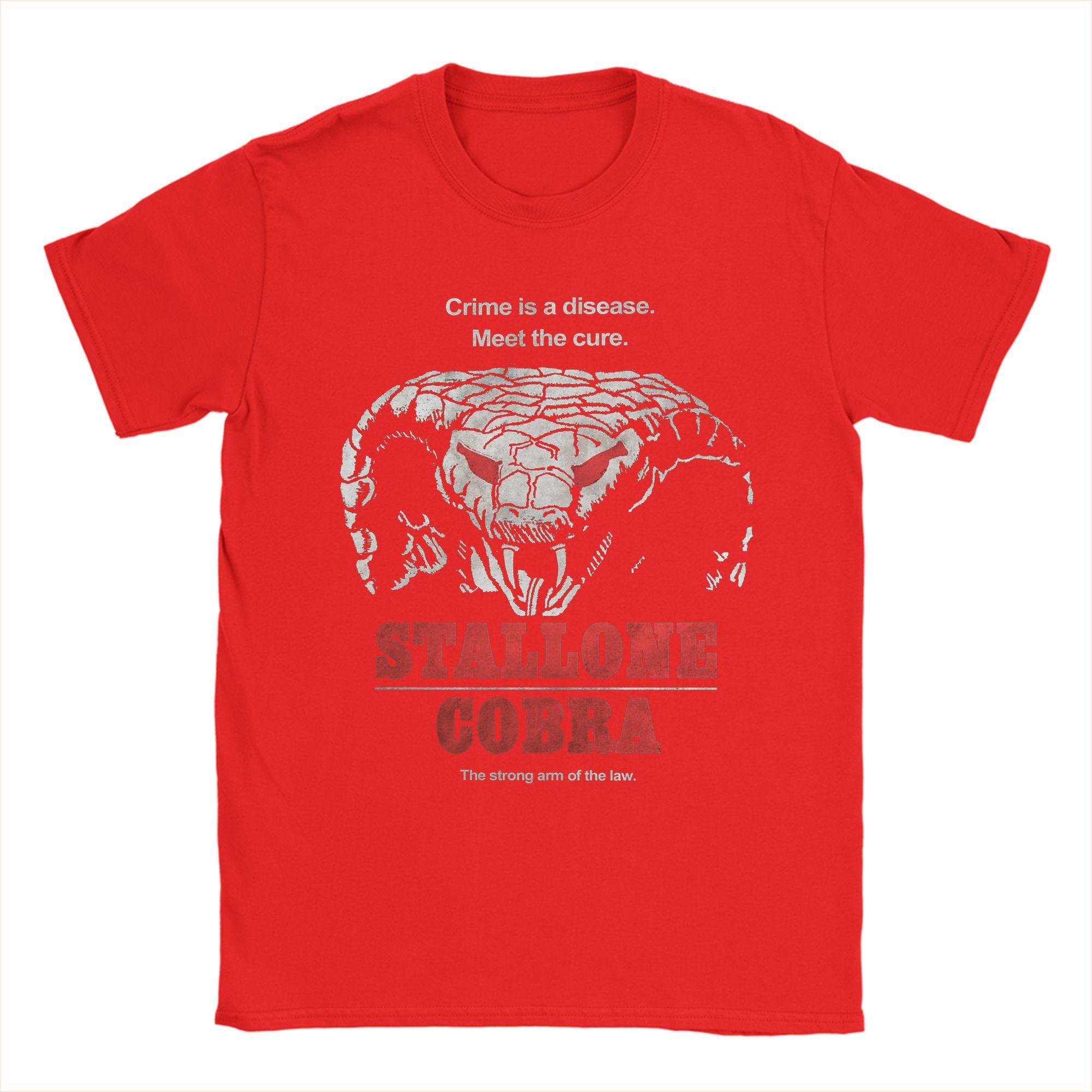 

Men TShirts Stallones Cobra Movie Hipster Pure Cotton Tee Shirt Short Sleeve T Shirt Crew Neck Clothing Plus Size S
