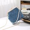 Nova bolsa de corrente cheongsam bolsa mensageiro antiga chinesa bolsa de mão simples e elegante ombro único Hanfu bolsa dourada de boca