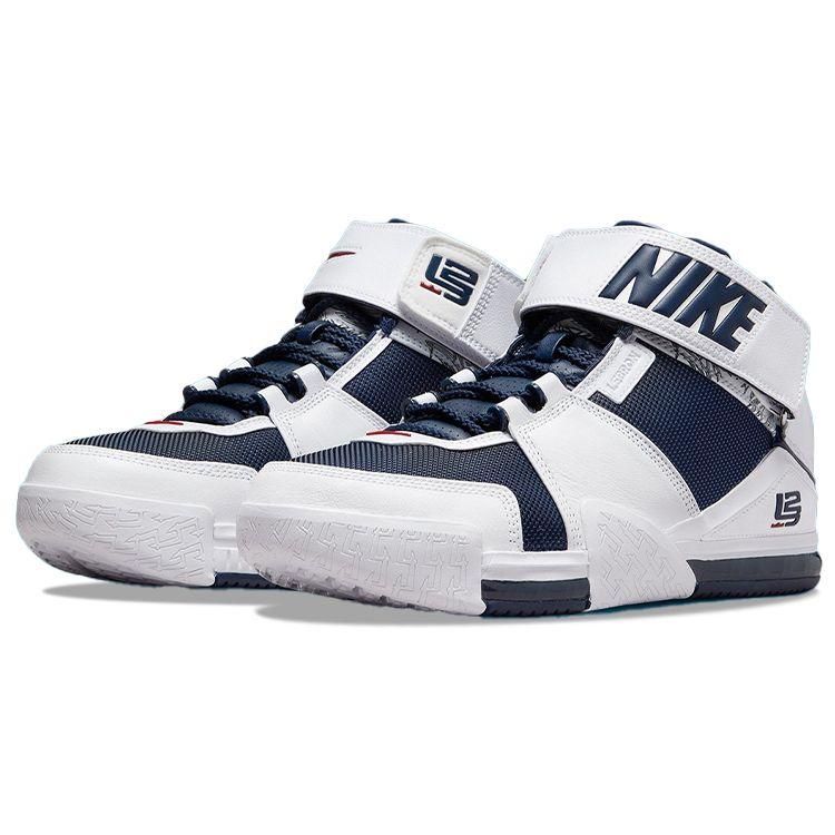 Nike Zoom LeBron 2 Retro USA 2022 Scarpe da Ginnastica da Uomo Bianco Blu Notte Scarlatto DR0826-100