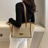 Chic Korean Style Woven Tote Bag For Women Trendy Casual Large Capacity Design