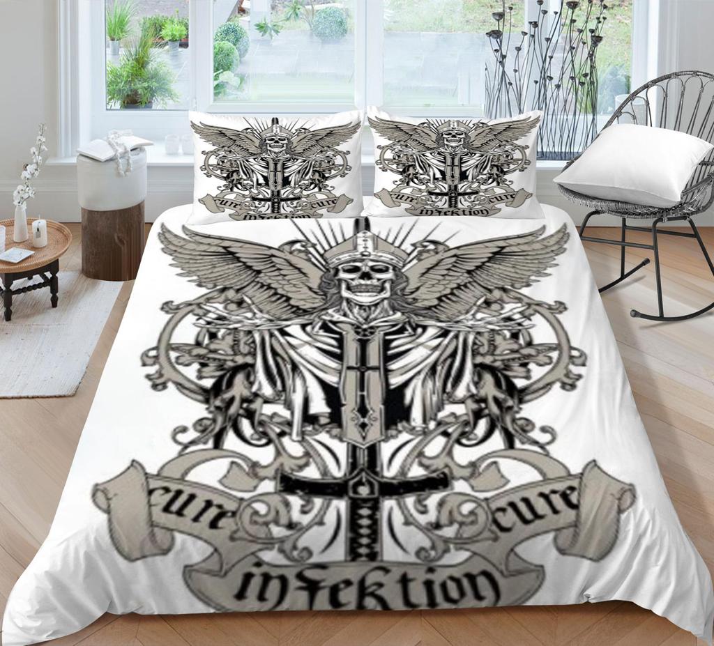 Bedding Cover Sets Skull Home Textiles Bed Quilt Cover Bedding Set 3D Duvet Cover Comfortable Bedclothes Microfiber Quilt Cover