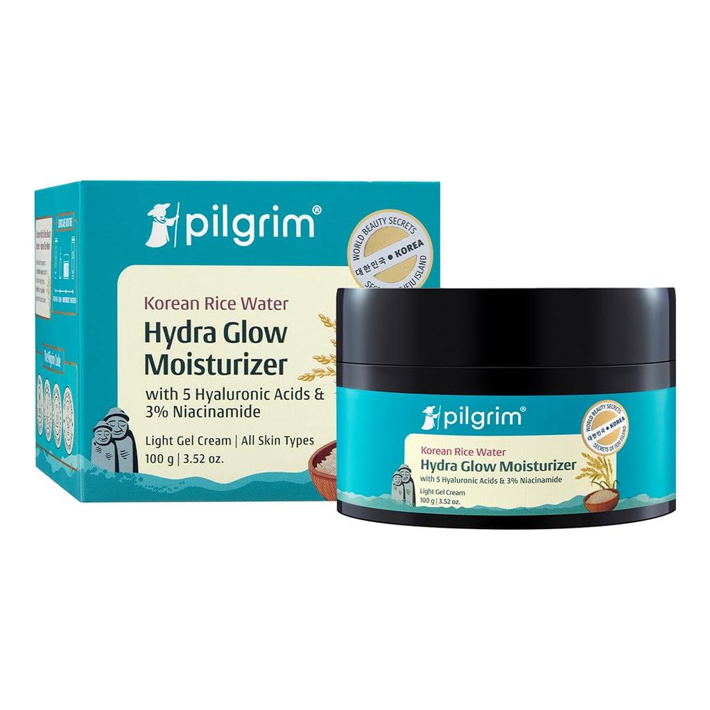 Pilgrim Korean Rice Water Hydra Glow Moisturizer, 100gm Each (Pack of 2)