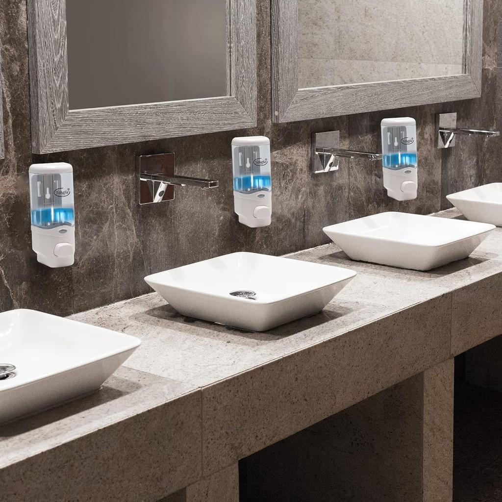 Soap Dispenser Wall Mount, 300ml/10oz Hand Liquid Shampoo Shower Gel Dispenser Manual Household Shampoo Conditioner Body Wash Dispenser for Bathroom