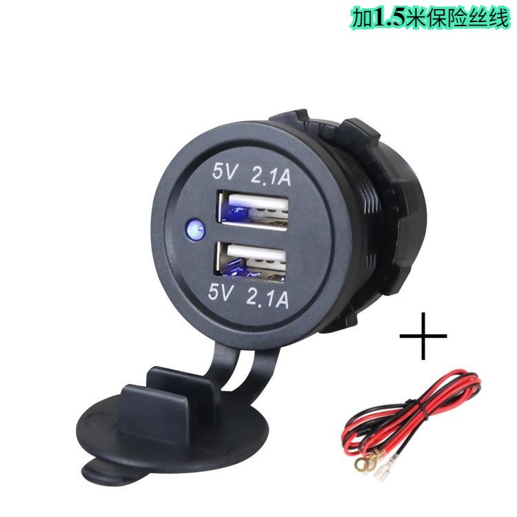 Dual USB Fast Charging  USB-C Socket 12V USB Charger Car Motorcycle Dual Connector Charger Adapter Outlet Power