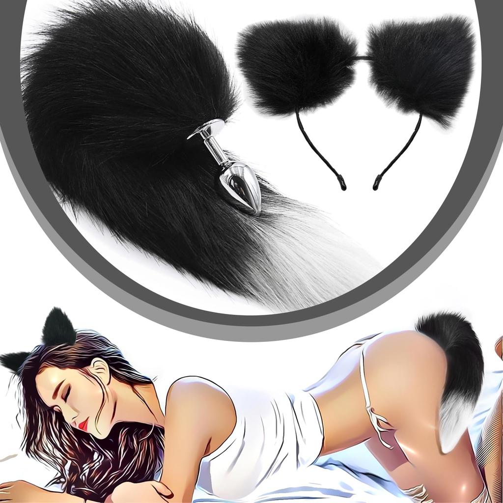 Anal adult vaginal anal anal anal stainless adult cat ear fox SM play plug, tail, goods, training, development, beginner, dildo, stopper, unisex,