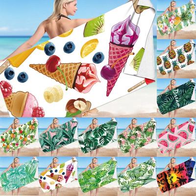 28×59IN Badetuch zum Schwimmen, Badetuch für Erwachsene mit Blattmotiv, Badetuch, saugfähiges Mikrofasertuch, Strandtuch