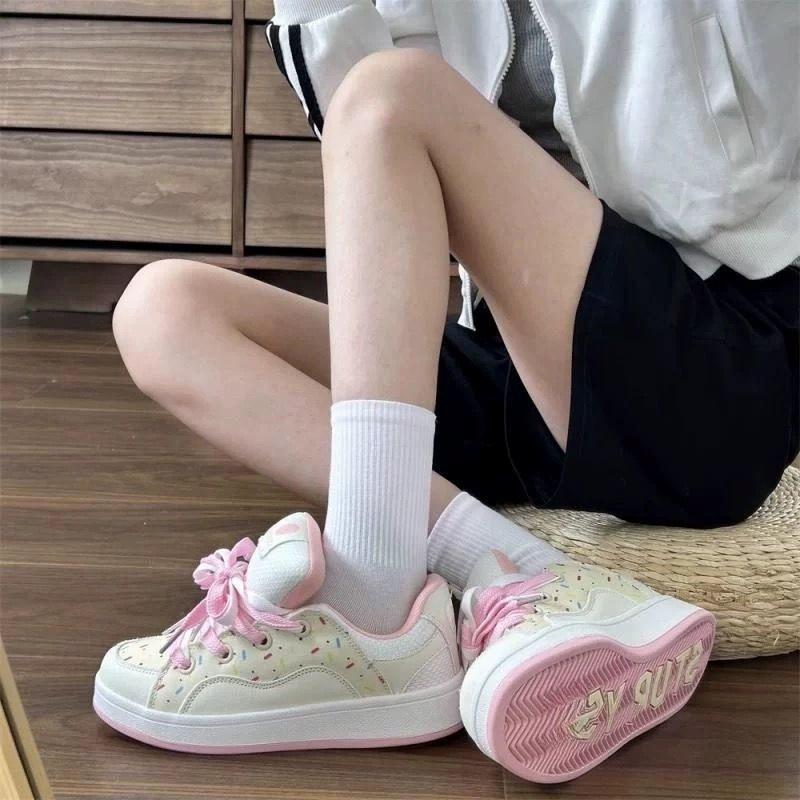 Sweetheart powder student original color matching niche bread shoes women's autumn new versatile casual sports board shoes tide