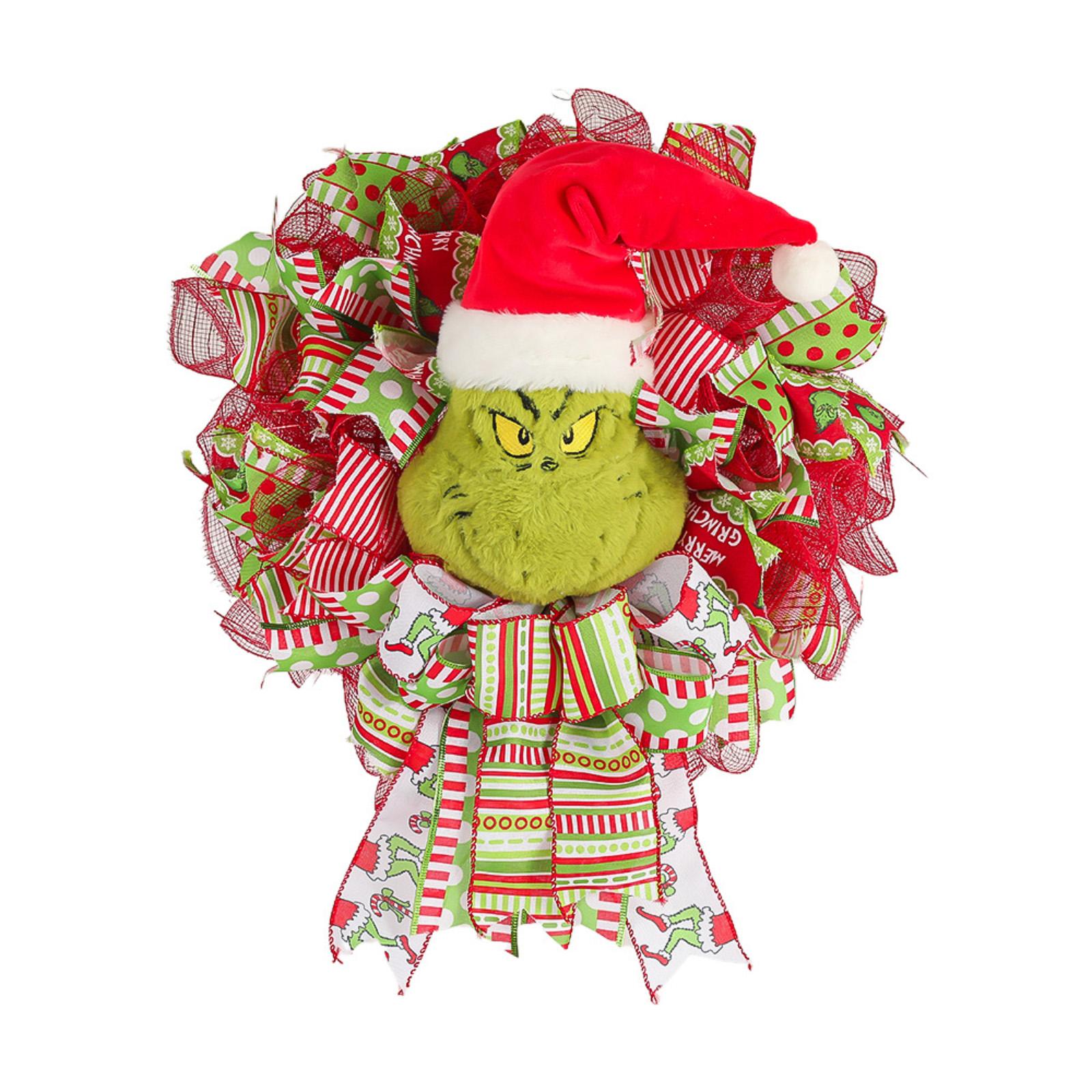 

40см Рождественский Праздничный Венок Тканевый Плюшевый Декоративный Венок Подвеска на Дверь Подвеска на Стену One Size