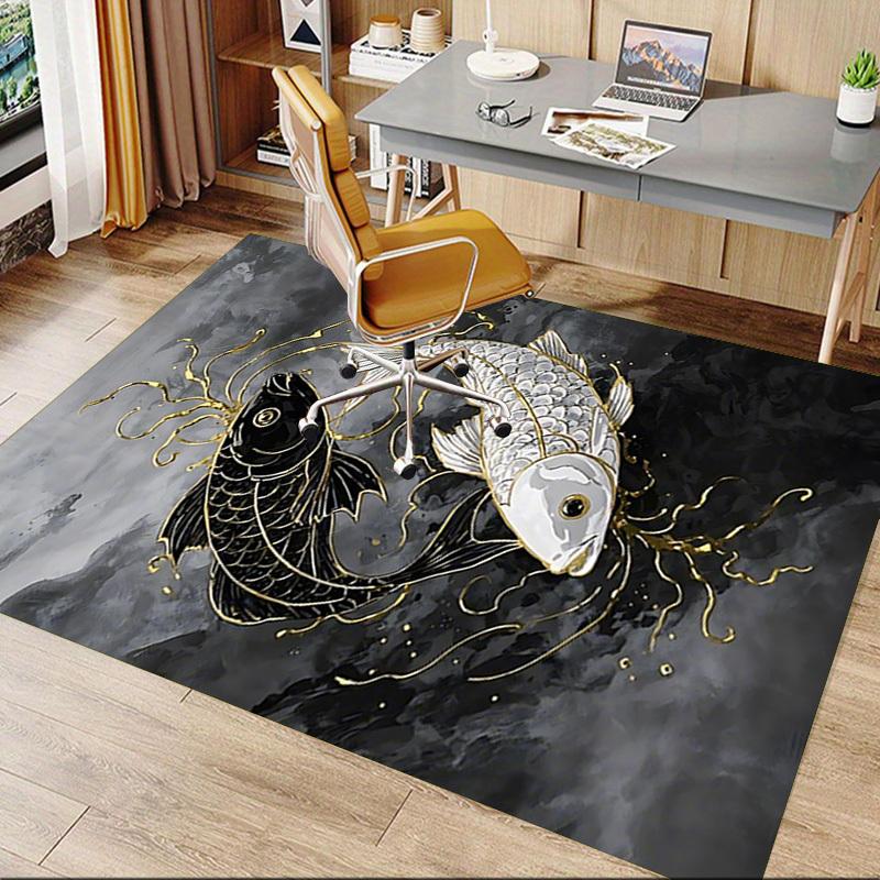 1PC Fish Yin Yang Carpet Office Rug Mat Home Decor Area Carpet Festival Gift Office desk chair carpet Longlasting Material