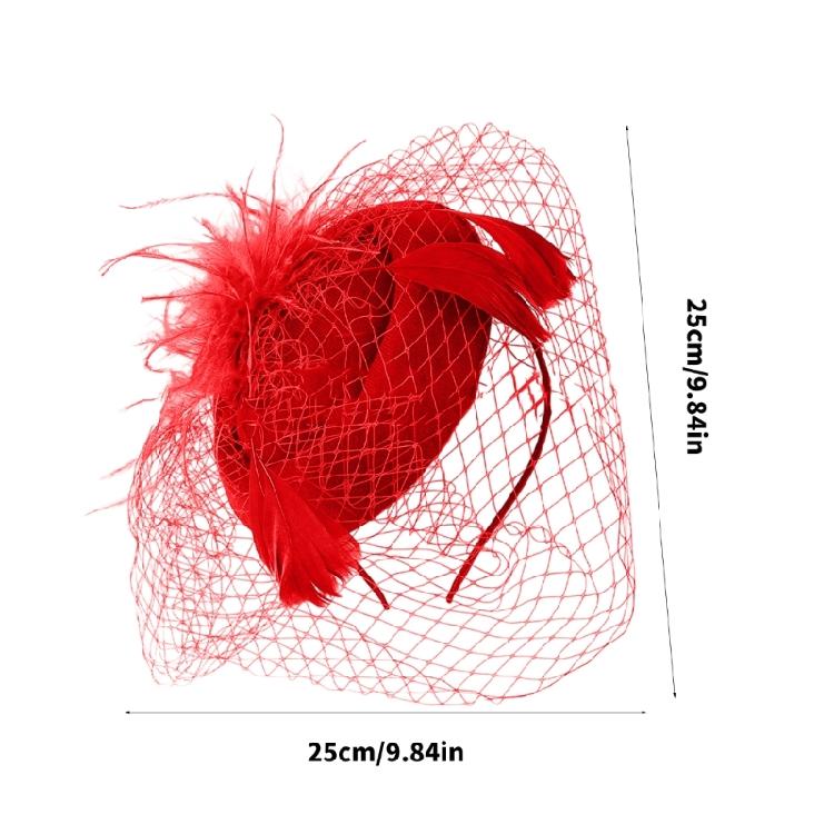 Breathable Meshes Veil Bridal Mantilla Fancy Dress Headbands Adjustable Headwear for Weddings and Event