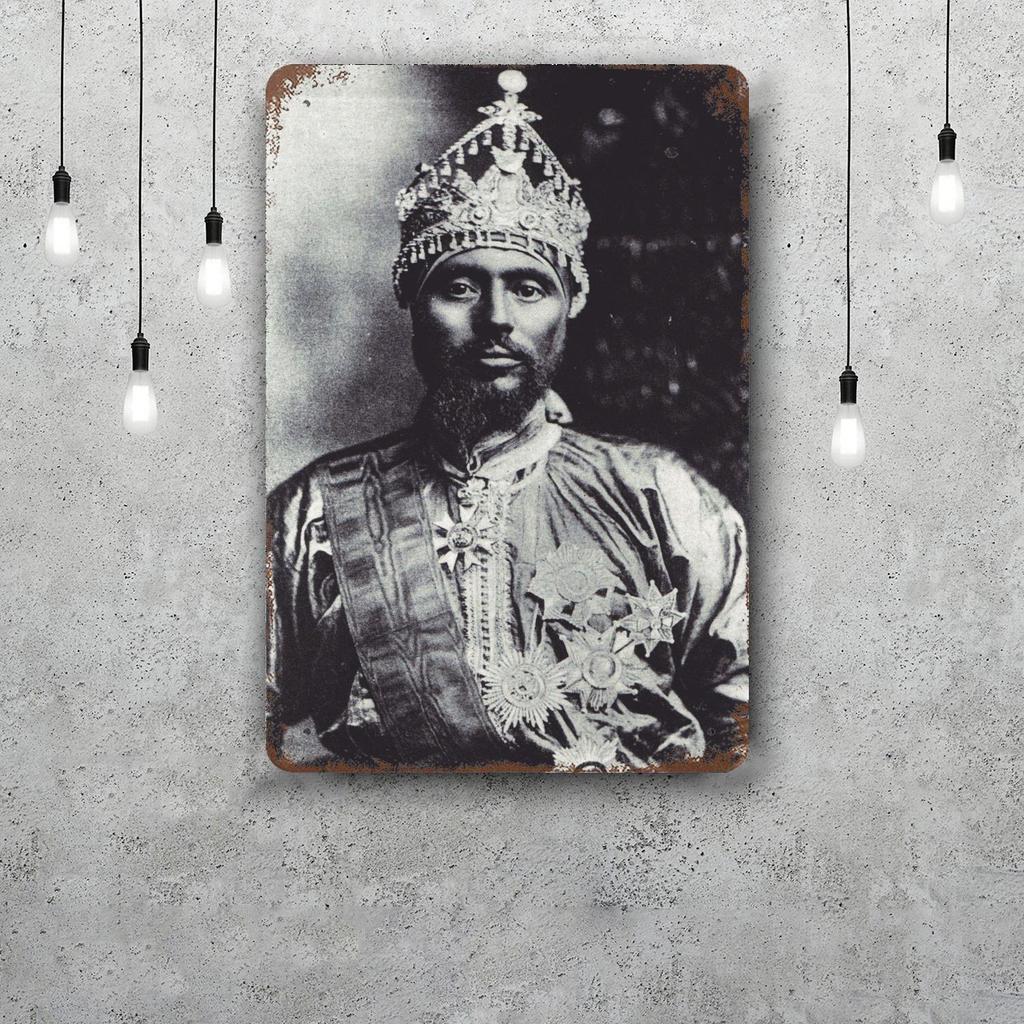 Haile Selassie Classic Poster Rusty Metal Plaque Retro Decorative Plate Bar Man Cave Garage Club Metal Sign Wall Decoration