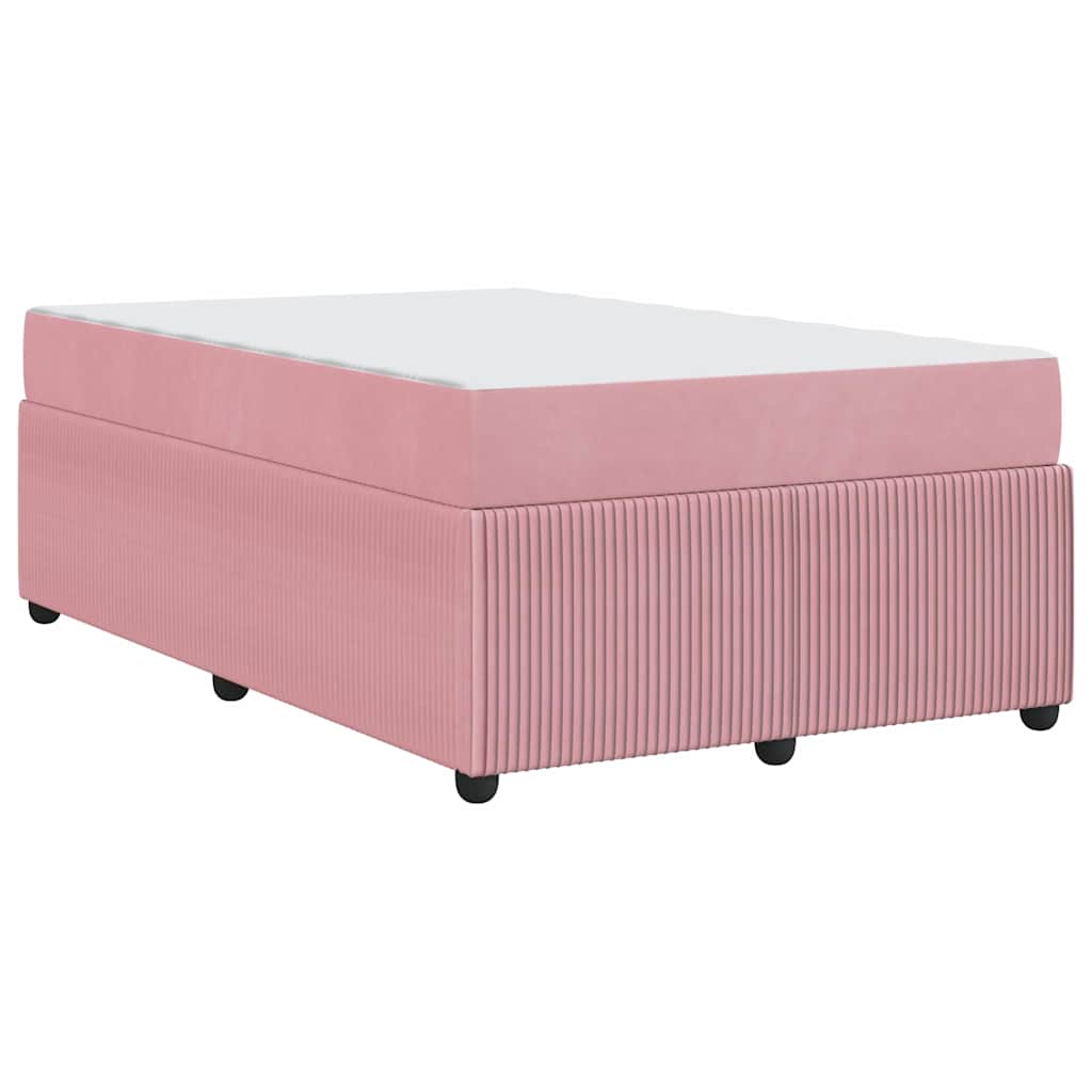 Bed Frame with Mattress Pink 120 x 190 cm Fabric
