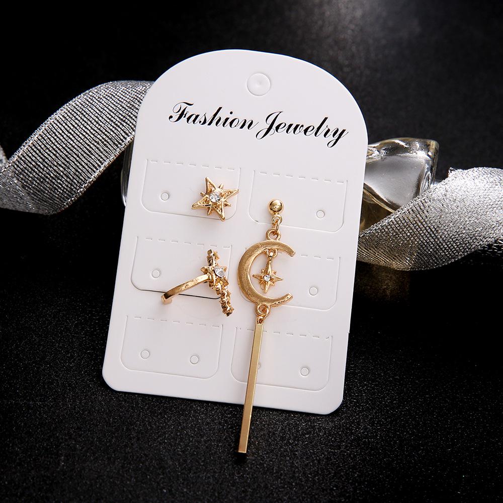 Earrings, Fashion Stars Moon Diamond Earrings Stud Earrings