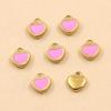 11 Color 5x6mm Stainless Steel Enamel Heart Charms Pendants