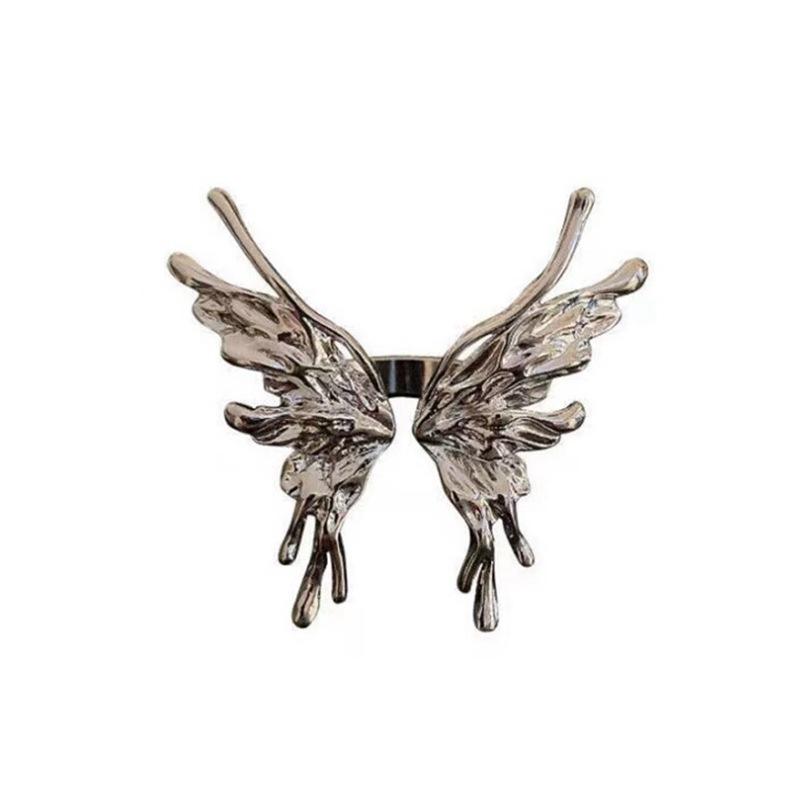 

1 шт. темпераментное кольцо-бабочка женское ретро-модное открытое кольцо серебряный