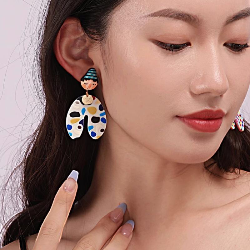 Top Sale Fashion Colourful Dangle Earrings for Women Accessories Stud Earring Pendientes New In Resin Earings