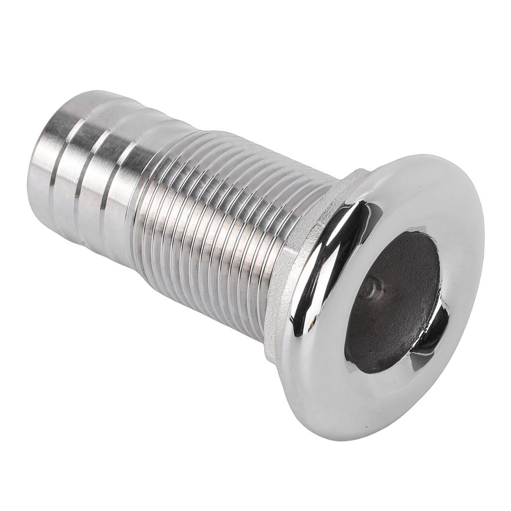 Raccord à Bardes Thru-Hull Acier Inoxydable 316 Connecteur Sortie Entrée pour Équipement Marin Sortie Filetée à Mi-hauteur 3/4 Pouce Non