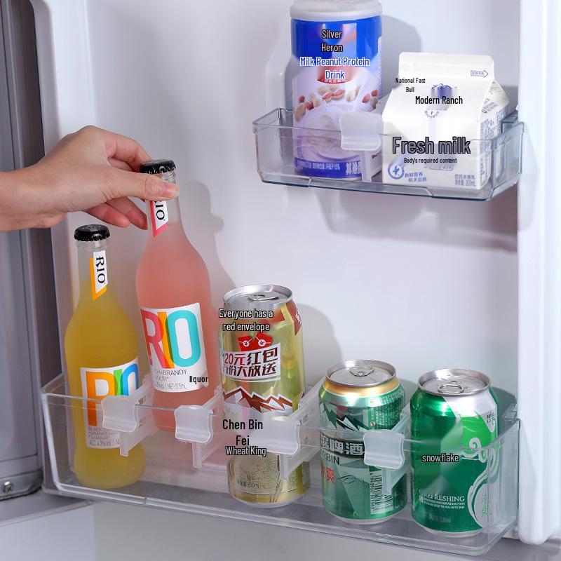 Adjustable Refrigerator Door Organizer: Creative Plastic Divider Board for Home Storage.