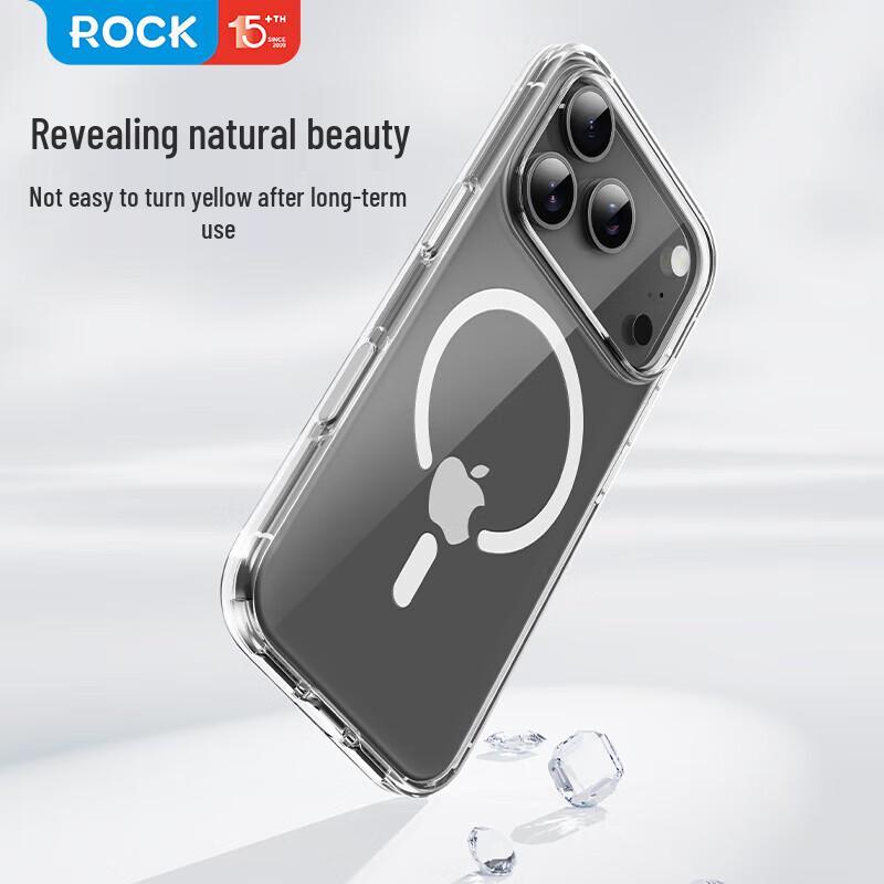 ROCK Magsafe Genomskinligt Stötsäkert Mobilskal för iPhone 17 Pro Max