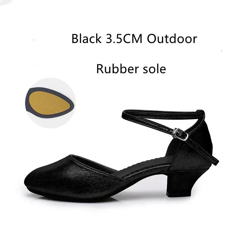 Zapatos Estándar para Mujer Nuevos Zapatos de Baile de Salón para Mujer con Perlas Punta Cerrada Zapatos de Salsa Suela Blanda de Goma Tacones Bajos para Danza Moderna