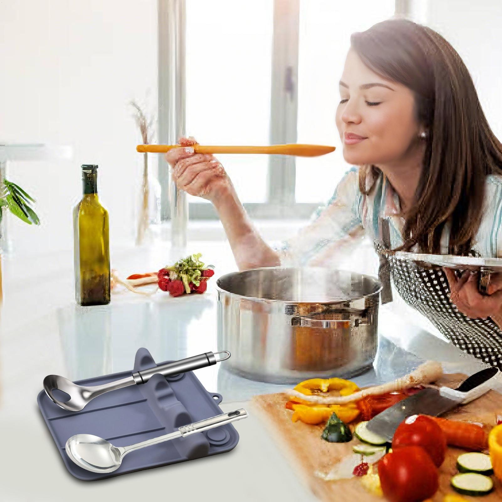 Spoon Rest Drip Pad Suction Cup Silicone Spoon Rest For Kitchen Counter For Ladles Tongs Spatula Home Apartment Catering Truck China Mainland