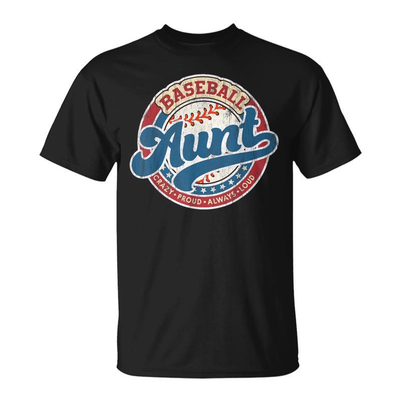 Baseball Aunt Retro Family Matching Game Day Cute Vintage T-Shirt