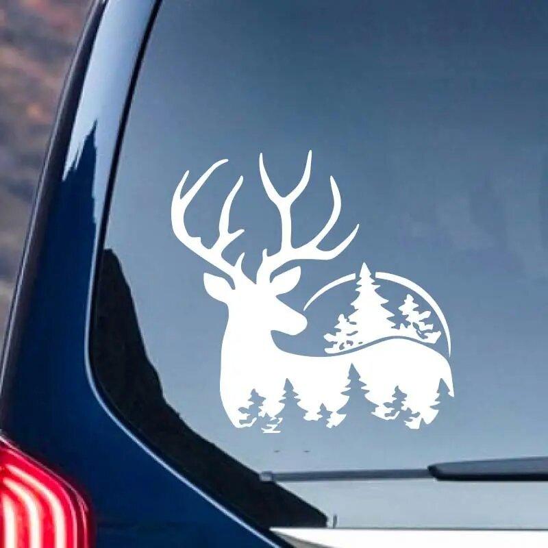 Deer & Woods Stickers Forest Animals Self-adhesive Vinyl Car Decals, Perfect for Automobiles, Motorcyces, Trucks & Laptops!