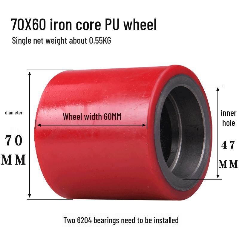 Transpalet Hidraulic Roți Nailon și Miez de Fier Accesorii Stivuitor PU