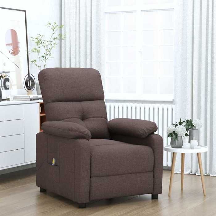 VidaXL Massage Chair Dark Brown Fabric 289677