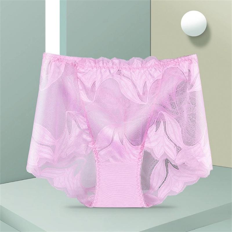 Women Panties Lace Briefs High Waist Underwear Female Intimates Mesh Breathable Underpants