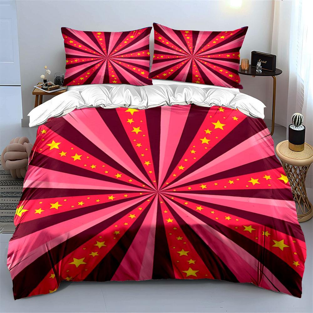 "Starburst Decor Set for Parties" Bedding Set with 1 Duvet Cover 2 Pillowcases Single Double King Queen, Gift