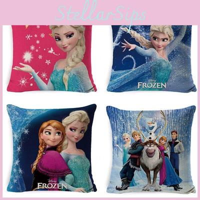 Capa de Almofada de Desenho Animado Rainha da Neve Congelada Material Linho Espaços Aconchegantes Casa