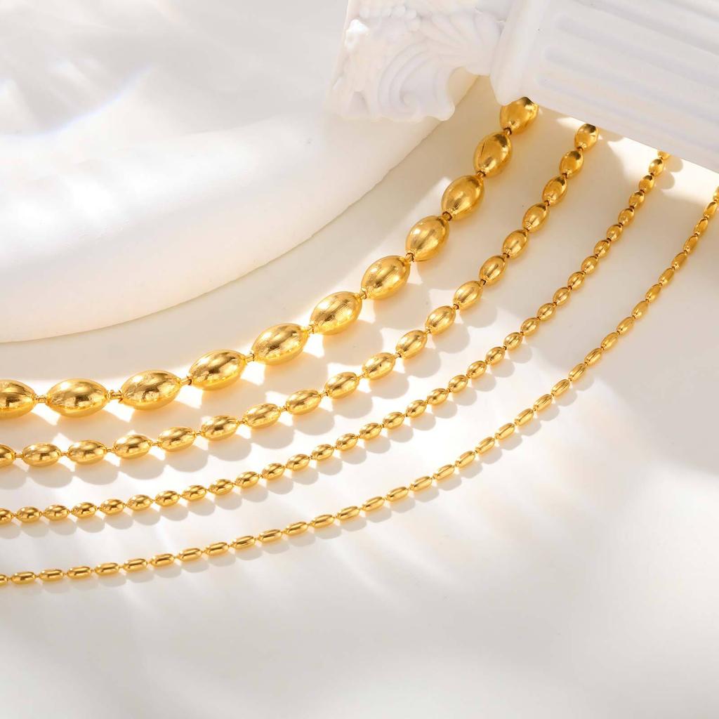Vnox Maximalist Gold Plated Ball Beads Chain Anklet For Women, Stainless Steel Stacked Thick Thin Chain, Foot Leg Jewelry Gifts